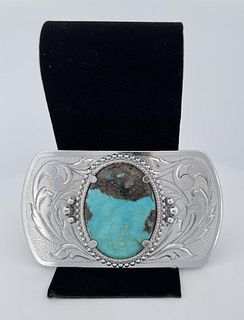Navajo Turquoise Belt Buckle