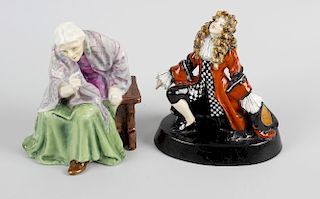 Two Royal Doulton figures, comprising 'The Proposal' HN725, modelled as a young male in red overcoat