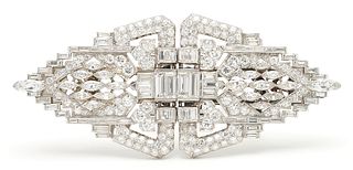 18K Art Deco Diamond Brooch