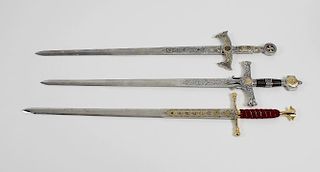 Four Marto Toledo replica swords, to include King Solomon sword, Lancelot Sword, etc.
