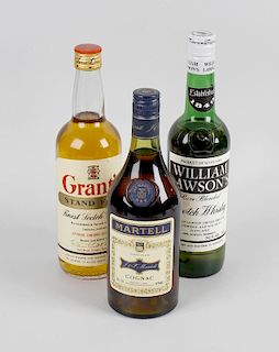 Three 70cl bottles of William Lawson's rare blended Scotch Whisky 70' proof, a 26 2/3 Fl oz bottle o