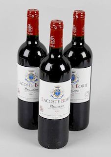 Vintage wine: a case of Pauillac Medoc for Pieroth, Lacoste Borie Pauillac 2007, 13% ABV, in origina