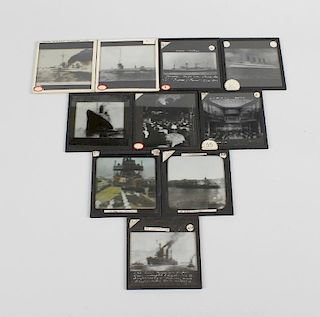 A collection of fifty seven predominantly monochrome photographic images and magic lantern slides,