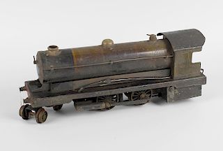 A box containing a Bowman live steam 0 Gauge model 234, 4-4-0 locomotive in partial original wooden