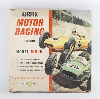 An Airfix M. R. 15 plastic model motor racing set in original box, three boxes of assorted 00 Gauge