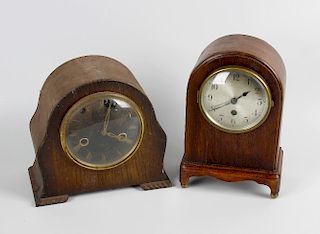 Six boxes containing a good mixed selection of assorted wooden cased clocks and clock cases, each in