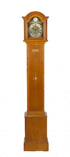 A mid 20th century electric oak-cased chiming grandmother clockSmiths ‘Synchronous’ Model 259The 7.5