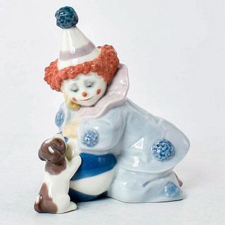Pierrot w/Puppy & Ball 1005278 - Lladro Porcelain Figurine