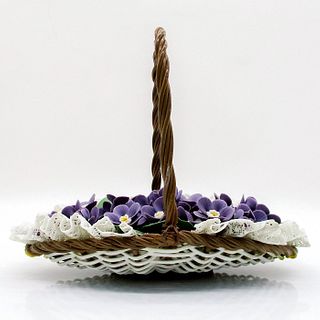 Flat Basket of Violets 1001576 - Lladro Porcelain Figurine
