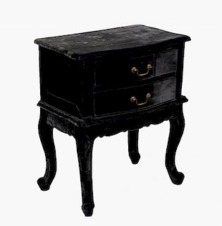 Squint black bedside table - two doors on cabriole legs70cm x 63cm x 40cm Note: VAT payable on the h