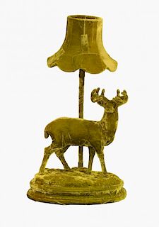 Squint table lamp in the form of a stag, in yellow, 23 cm high Note: VAT payable on the hammer price