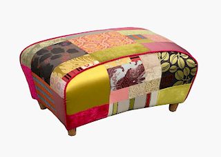 Squint patchwork footstool, 37 cm x 75 cm x 56 cmNote: VAT payable on the hammer price collection of