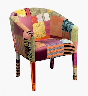 Squint patchwork tub chair Note: VAT payable on the hammer price collection of squint furniture cons