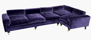 Squint purple corner sofa, width 355cmNote: VAT payable on the hammer price collection of squint fur