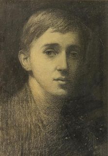 Charcoal sketch of a young  man, Bearing the inscription within the mount, 'To dear Chappelow from W