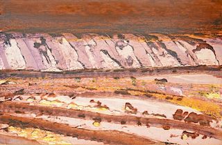 § † § Sir Sidney Robert Nolan ( Australian 1917 -1992) Landscape probably Ayres Rock  dated 1969, si