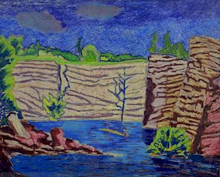 †Martin Beek (b1958)  Impressionistic landscape mixed media monogrammed 19B98, 48cm by 62cmProvenanc