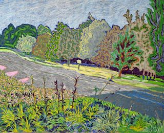 †Martin Beek (b1958)  Impressionistic landscape mixed media monogrammed 19B98, 48cm by 62cmProvenanc
