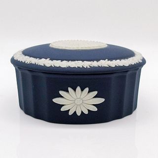 Wedgwood Jasperware Oval Dark Blue Trinket Box