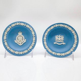Set Of 2 Wedgwood Pale Blue Jasperware Plates, Britannia