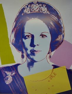 † After Andy Warhol print of Queen Beatrix of the Netherlands  67cm x 51cm Provenance: Consigned by