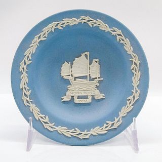 Wedgwood Pale Blue Jasperware Plate, Hong Kong