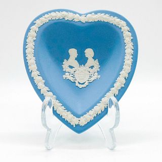 Wedgwood Pale Blue Jasperware, Heart Tray, Royal Birth 1982