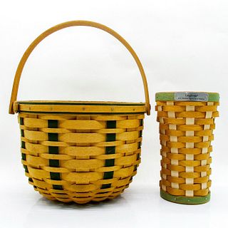 2 Longaberger Baskets, Hostess Appreciation Vase and Round