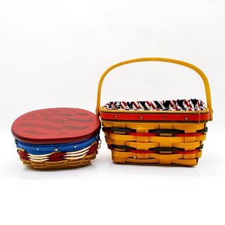 2 Longaberger Small Baskets, Stars and Stripes