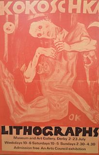 Oscar Kokoschka (1886-1980), poster on board for an exhibition organised by the Arts Council of Grea