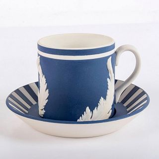 2pc Wedgwood Blue Jasperware Cup and Saucer
