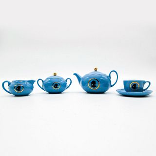 4pc Wedgwood Blue Cameo Tea Set Miniature Ornaments