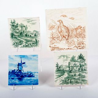 4pc Set of Assorted Transfer Picture Tiles
