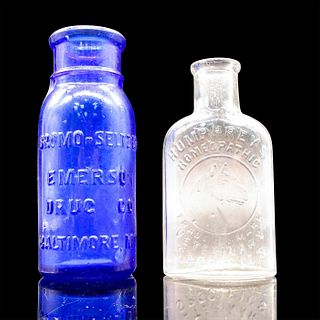 2pc Vintage Apothecary Bottles