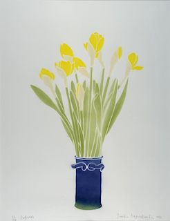 † Danka Napiorkowska b.1946, 'Daffodils', signed, screenprint, 82/200,  64cm x 49cm, s this lot is o