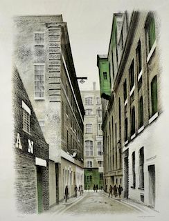 † David Gentleman, (1930), lithographs with colour 'Langley Street', 93/120, 58cm x 46cm; 'Kings Col
