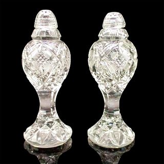 2pc Cut Crystal Salt and Pepper Shakers