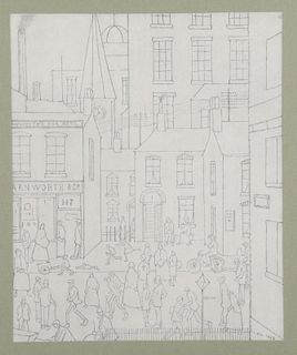 L.S. Lowry (1887-1976) (after), 'Street Scene', from a limited edition of 550 copies, unsigned monoc