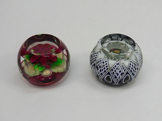 (2) Perthshire Art Glass Paperweights.