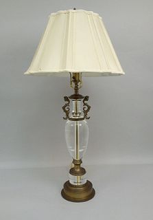 Louis XVI Style Clear Glass Table Lamp.