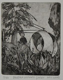 Eric Ward (British, B.1945). 'Barbara Hepworth Garden', limited edition print, signed titled and num