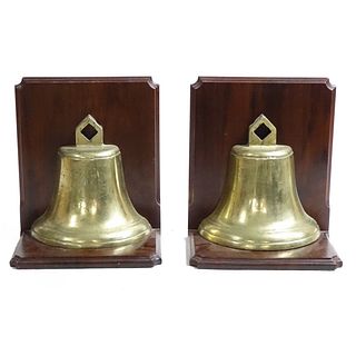Brass Bell Halves Bookends