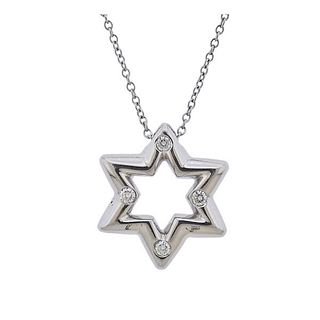 Tiffany &amp; Co Platinum Necklace 14k Diamond Star of David Pendant