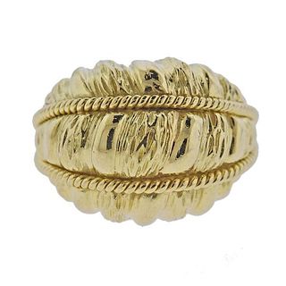 1980s 18k Gold Dome Cocktail Ring