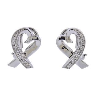 Tiffany &amp; Co Picasso Loving Heart 18k Gold Diamond Earrings