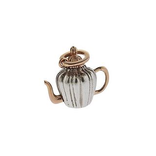 Pomellato 5 O&#39;Clock Sterling 18k Gold Teapot Charm Pendant