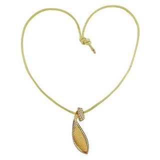 Io Si Diamond Crystal 18k Gold Cord Pendant Necklace 