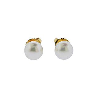 Tiffany &amp; Co 18k Gold Pearl Stud Earrings