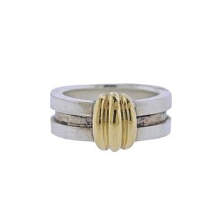 Tiffany &amp; Co Silver Gold Band Ring