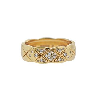 Chanel Coco Crush 18k Gold Diamond Band Ring